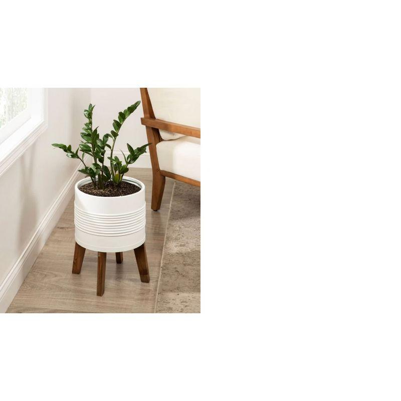 Kate and Laurel Gavri Metal Planter with Wood Stand