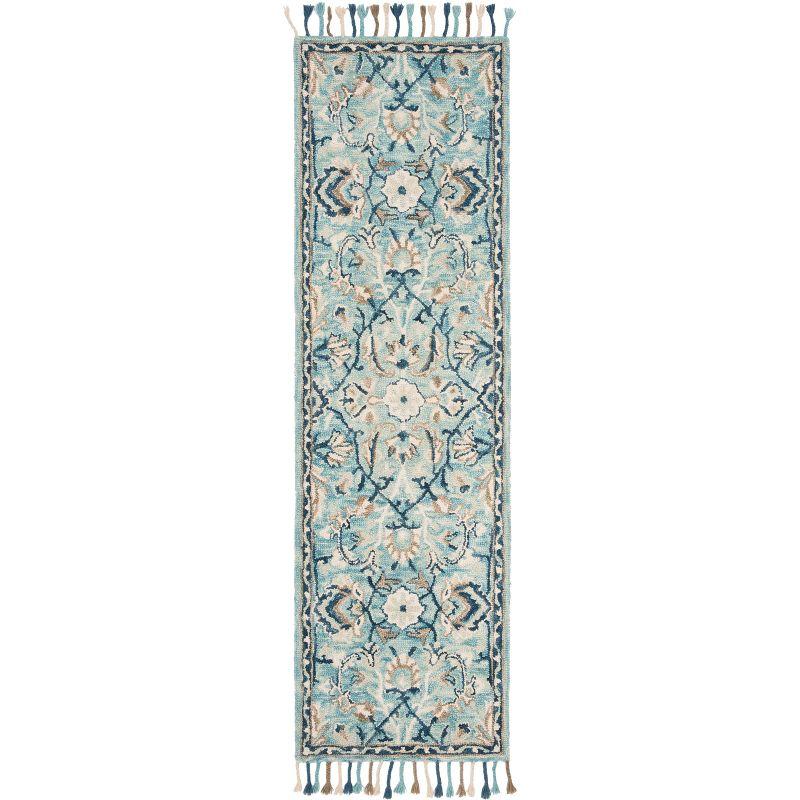 Blossom BLM457 Hand Tufted Runner Rug - Blue/Ivory - 2'3"x6' - Safavieh.
