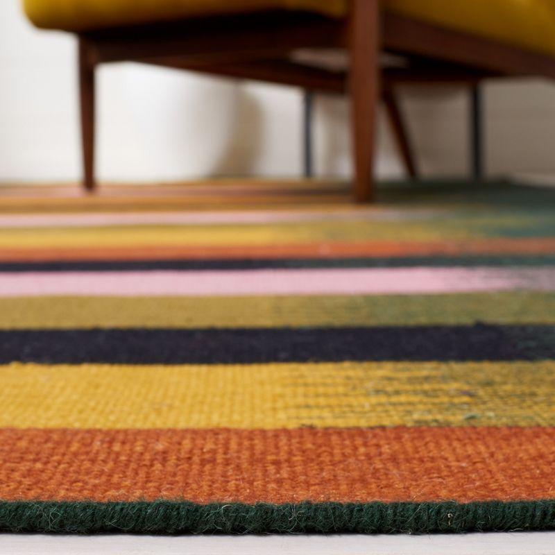 Safavieh Dhurries Flat Weave Wool/Cotton Rug in Yellow/Brown