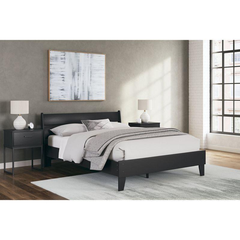 Signature Design by Ashley Socalle Queen Panel Headboard in Matte Black Finish