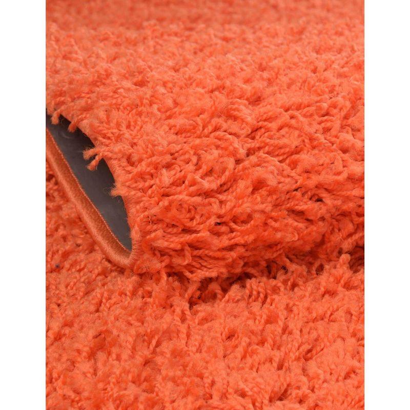 Unique Loom 10' 0 x 13' 1 Rectangle Solid Shag Tiger Orange Area Rug