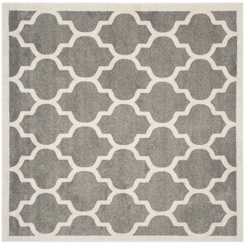 Amherst AMT420 Power Loomed Indoor Area Rug - Dark Grey/Beige - 7'x7' - Safavieh