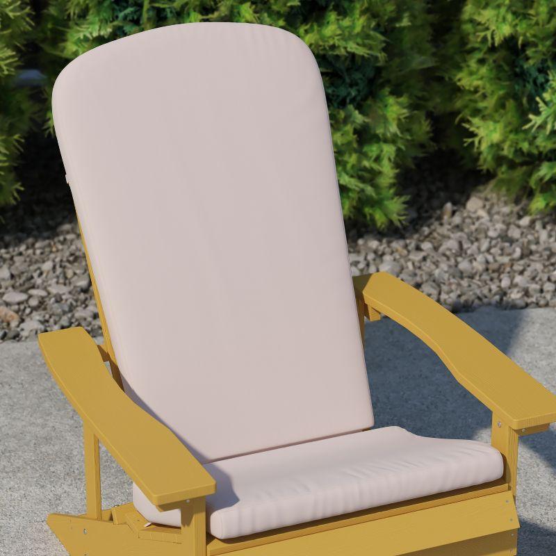 Flash Furniture Charlestown Set of 2 All Weather Indoor/Outdoor High Back Adirondack Chair Cushions, Patio Furniture Replacement Cushions - Cream