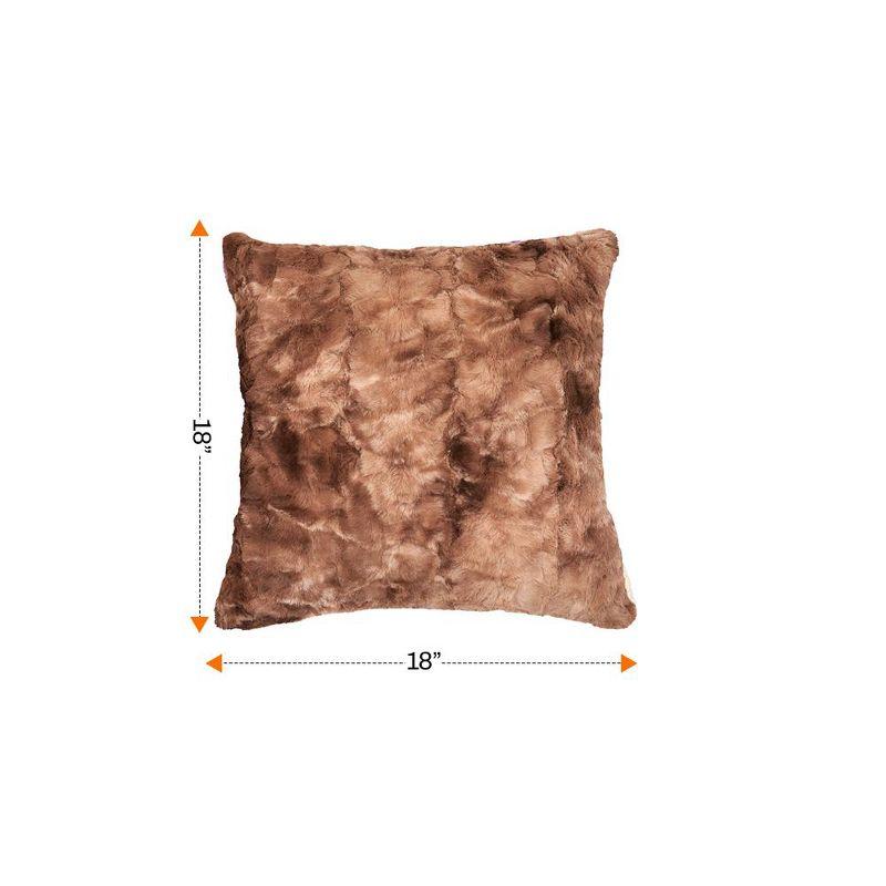 Cheer Collection Set of 2 Plush Faux Fur Throw Pillows - 18" x 18"