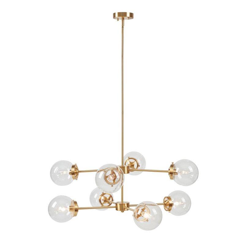 Ink+Ivy 34"x44" Calista 8-Light Chandelier: Adjustable, UL Listed, Iron & Glass Fixture