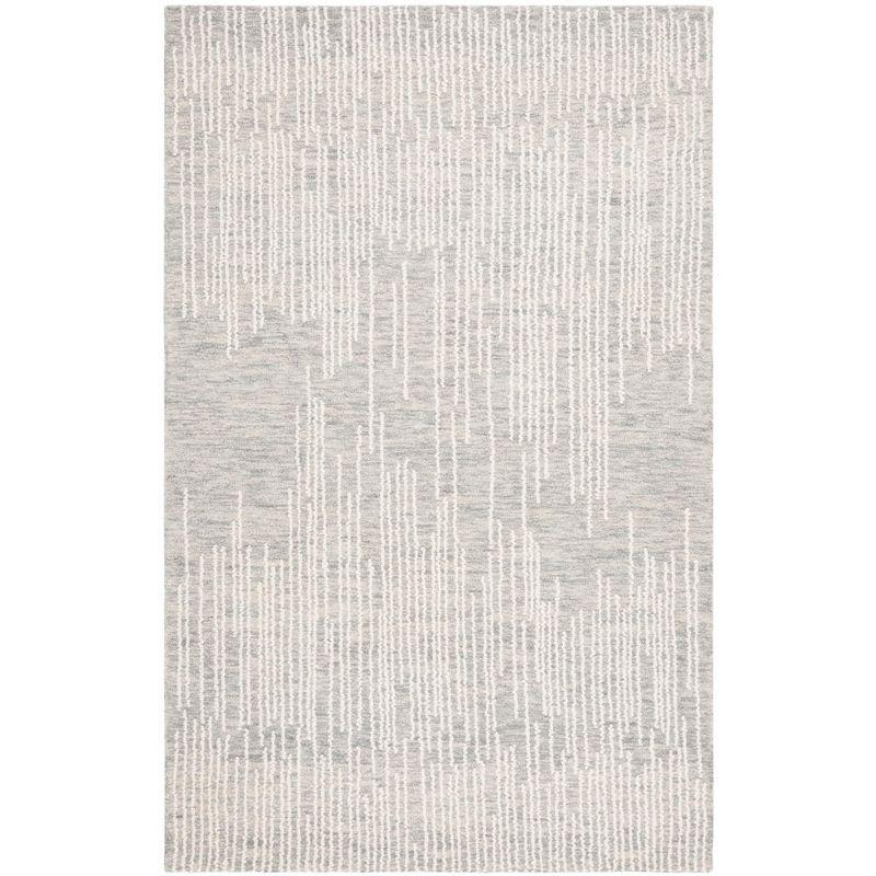 Abstract ABT282 Handmade Tufted Area Rug - Light Grey/Ivory - 6' X 9' - Safavieh