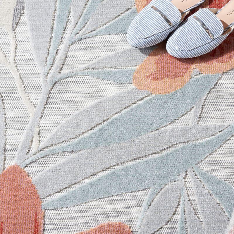 Cabana CBN454 Power Loomed UV Resistant Indoor/Outdoor Area Rug - Grey/Rust - 5'1"x7'6" - Safavieh