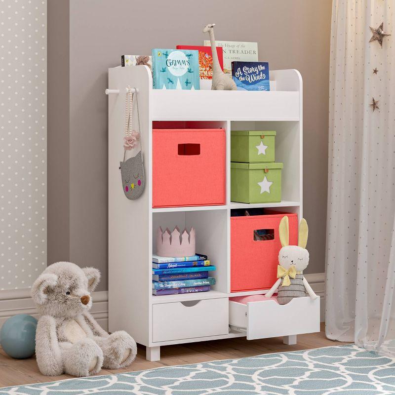 Kids' Book Nook Collection Cubby Storage Cabinet and Bookrack with 2 Bins - RiverRidge