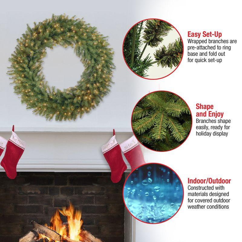 48" Prelit Norwood Fir Artificla Wreath Clear Lights - National Tree Company