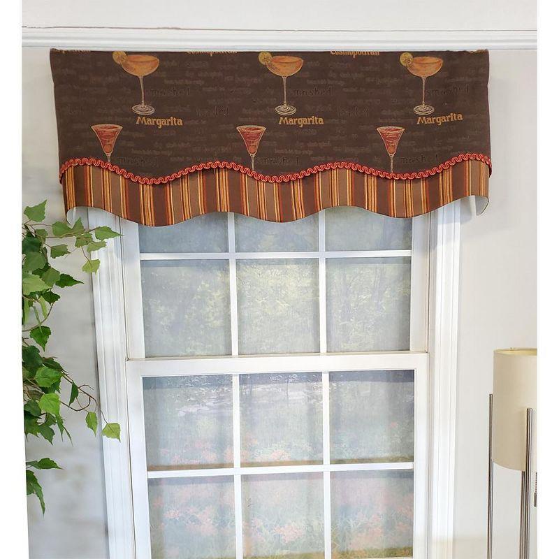 Margarita Glory Brown Cotton Rod Pocket Window Valance 50" x 16"