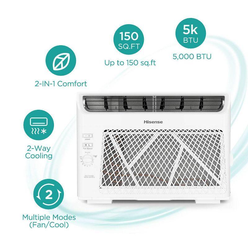 5,000 BTU Window Air Conditioner with Mechanical Rotary Controls for Rooms up to 310 sq. ft.