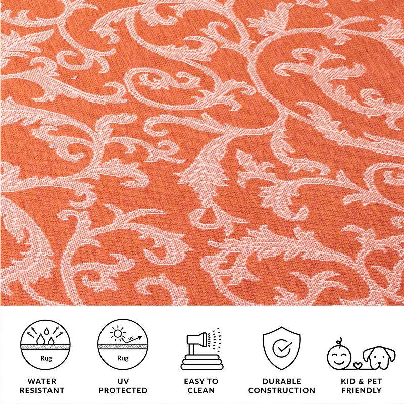 Courtyard CY2653 UV & Stain Resistant Non-Shedding Power Loomed Indoor/Outdoor Area Rug - Terracotta/Natural - 6'7"x6'7" - Safavieh