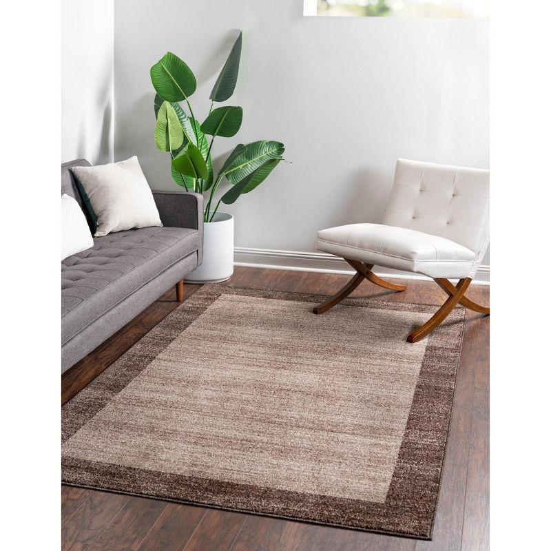 Light Brown Tufted Rectangular Synthetic Indoor Area Rug