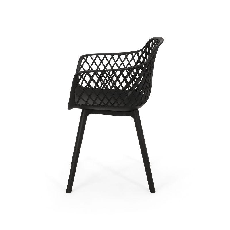 Christopher Knight Home Poppy Modern Resin Dining Chairs, Black