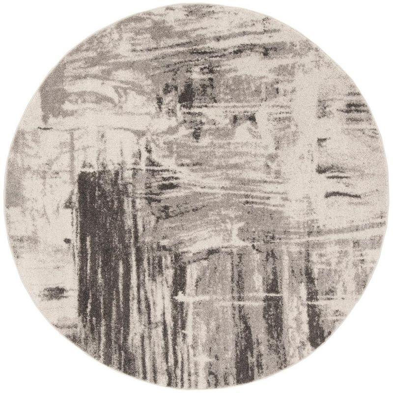 Adirondack ADR133 Machine Made Indoor Area Rug - Ivory/Grey - 6' Round - Safavieh