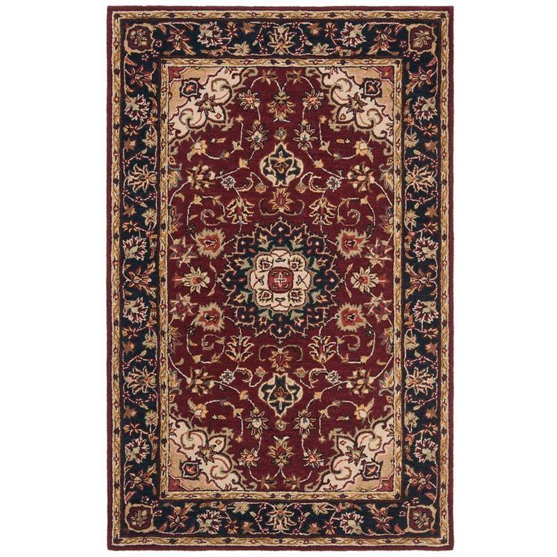 Classic CL362A Hand Tufted Area Rug - Burgundy/Navy - 6'x9' - Safavieh..