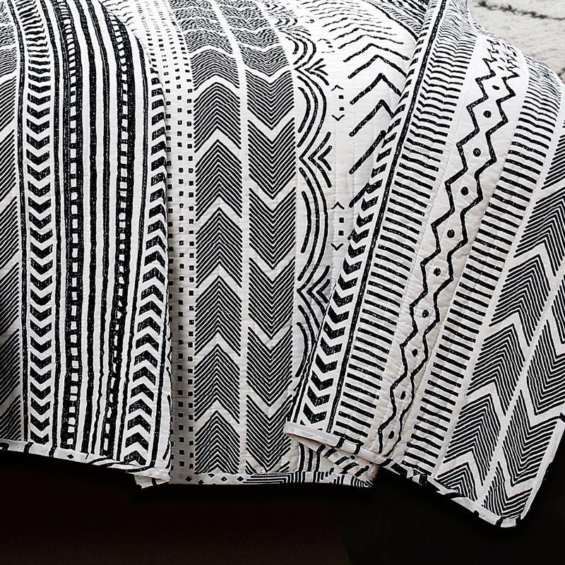 Lush Décor 3pc Hygge Geo Reversible Cotton Quilt & Sham Set