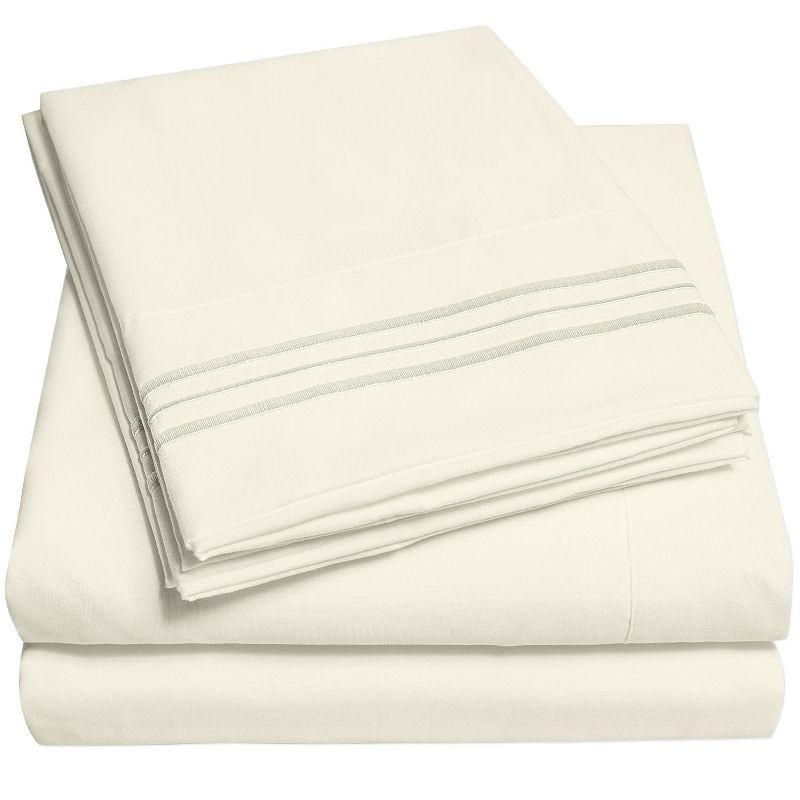 4 Piece Sheet Set, Ultra Soft 1800 Series, Double Brushed Microfiber by Sweet Home Collection®