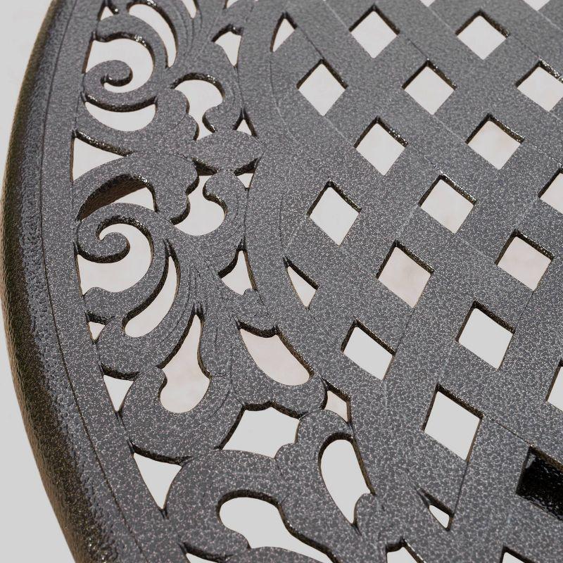 Hallandale Sarasota 5pc Cast Aluminum Patio Dining Set - Bronze - Christopher Knight Home: Weather-Resistant, 4 Arm Chairs, No Cushions