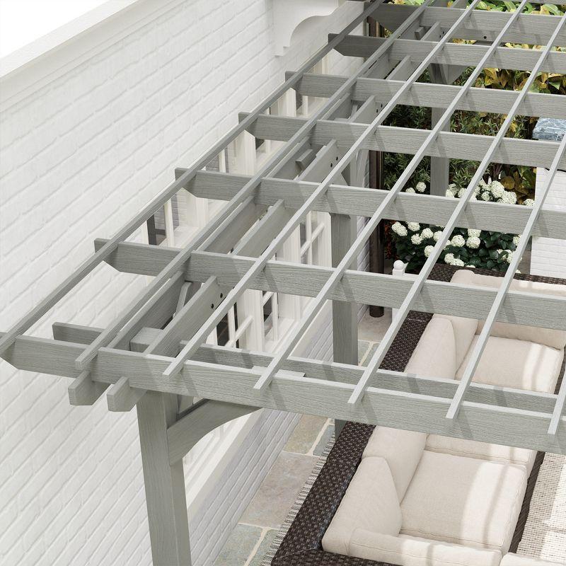 Outsunny 12' x 20' Wooden Pergola Grape Trellis, Outdoor Gazebo for Garden, Patio, Backyard, Deck, Gray