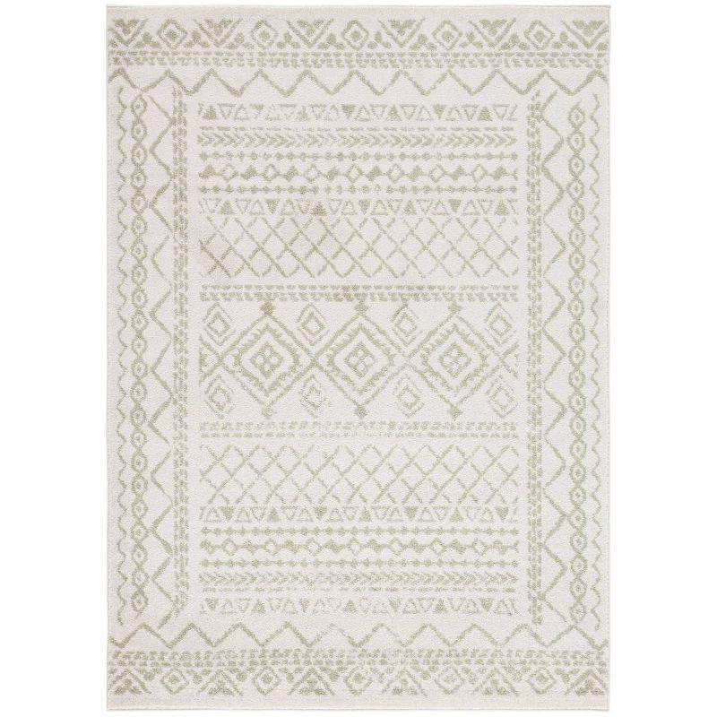 Ivory and Sage Hand-knotted Oriental 3' x 5' Area Rug