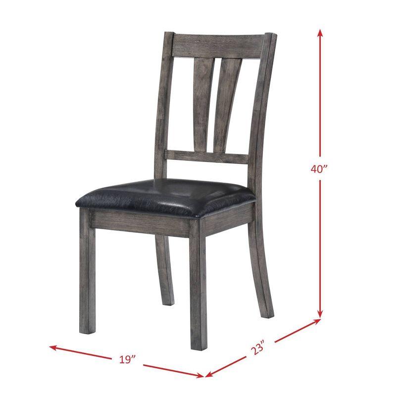 5pc Grayson Extendable Dining Table with Padded Seats Gray Oak - Picket House Furnishings: Rubberwood, Seats 6, Square Shape