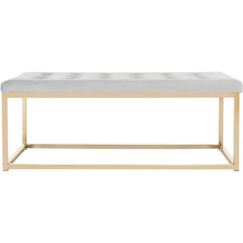 Reynolds Bench - FOX6225 - Grey/Brass - Safavieh Couture