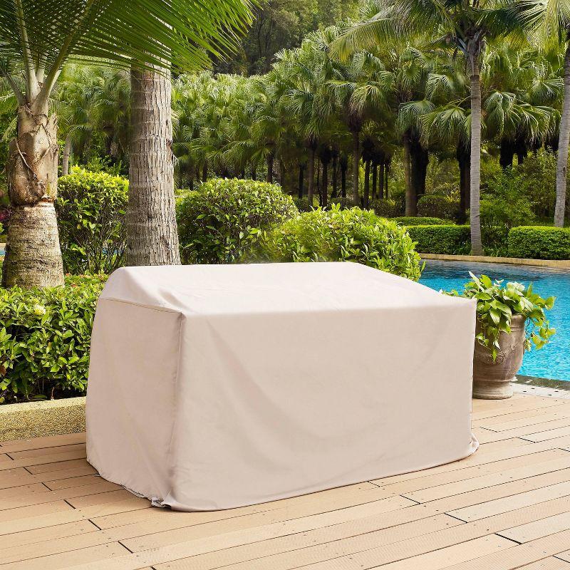 Outdoor Loveseat Furniture Cover - Tan - Crosley: Waterproof Polyester Sofa Protector with Drawstring Closure