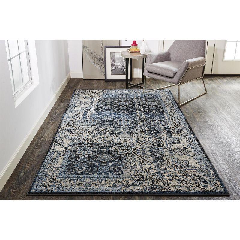 Ainsley Transitional Abstract Gray/Blue/Ivory Area Rug