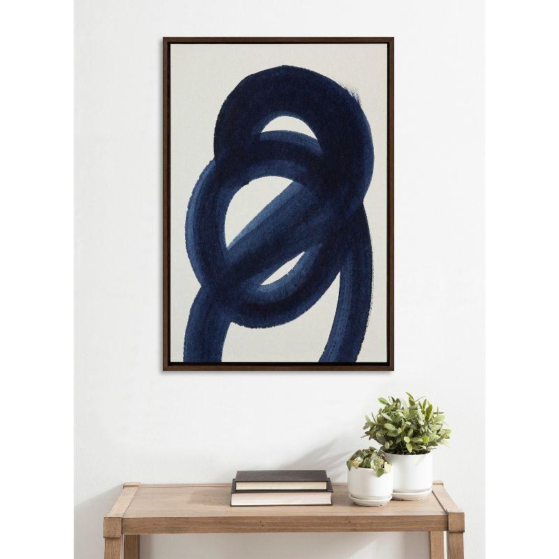 Kate & Laurel All Things Decor Sylvie Japandi 18 Framed Linen Textured Wall Art by Rocket Jack Brown Modern Abstract Wall Art