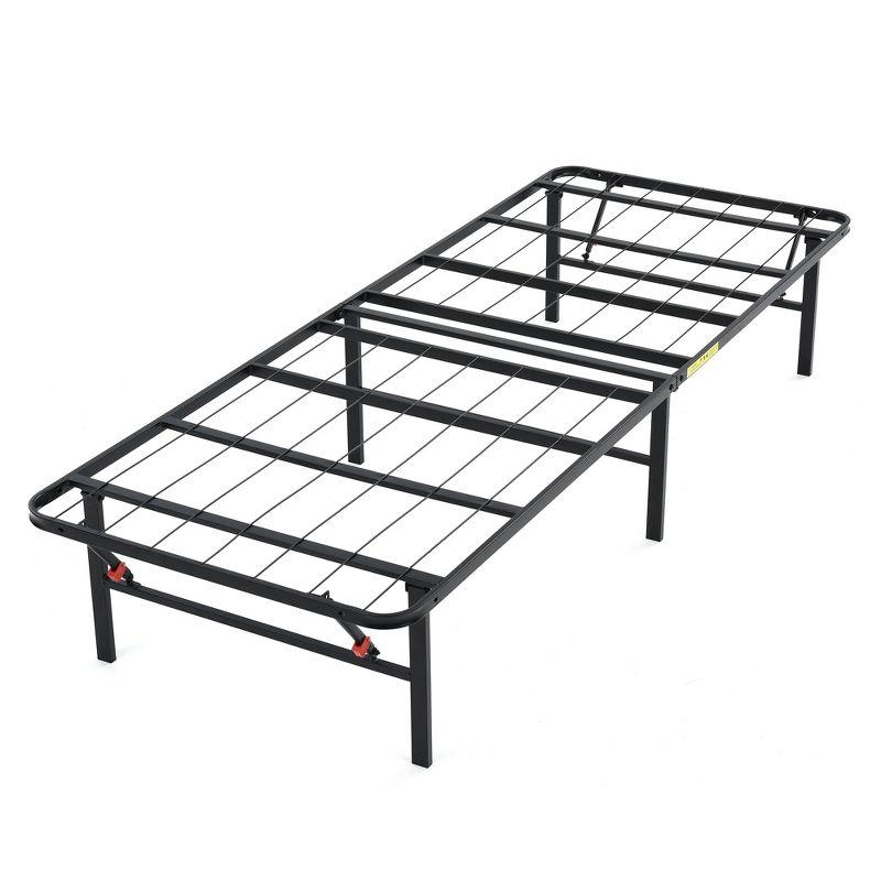 Hercules Folding Metal Bed Frame, 14 Inch Heavy Duty Platform Mattress Foundation, Easy Assembly, Noise Free, No Box Spring Needed, Twin