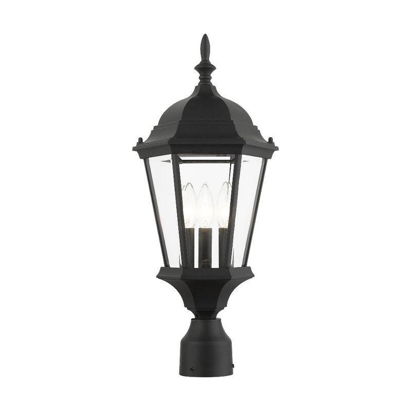 Hamilton Black Aluminum Outdoor Post Light with Clear Glass