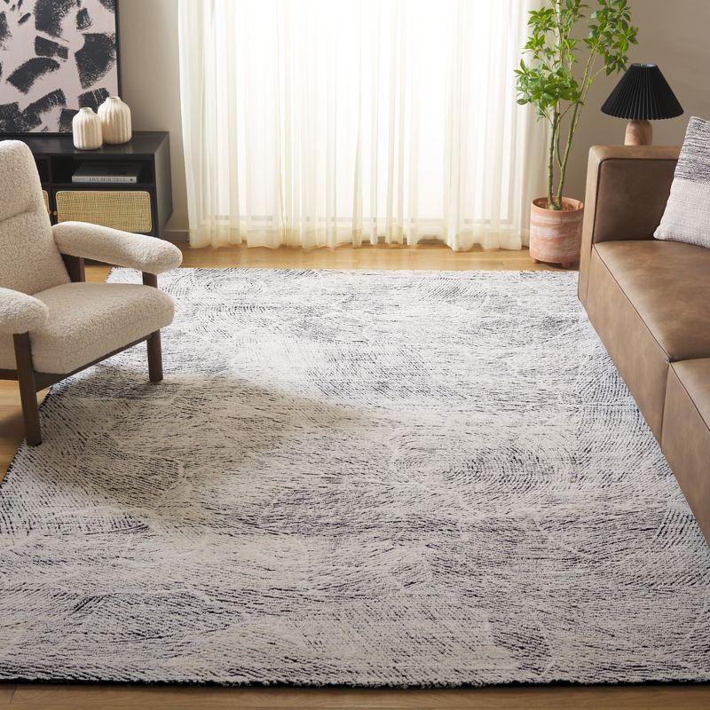Metro MET999 Hand Tufted Indoor Area Rug - Black/Ivory - 6'x6' - Safavieh