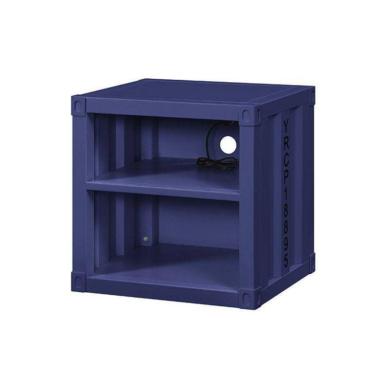 20" Cargo Nightstands Blue - Acme Furniture: Metal Frame, Fixed & Open Shelves, No Assembly Required