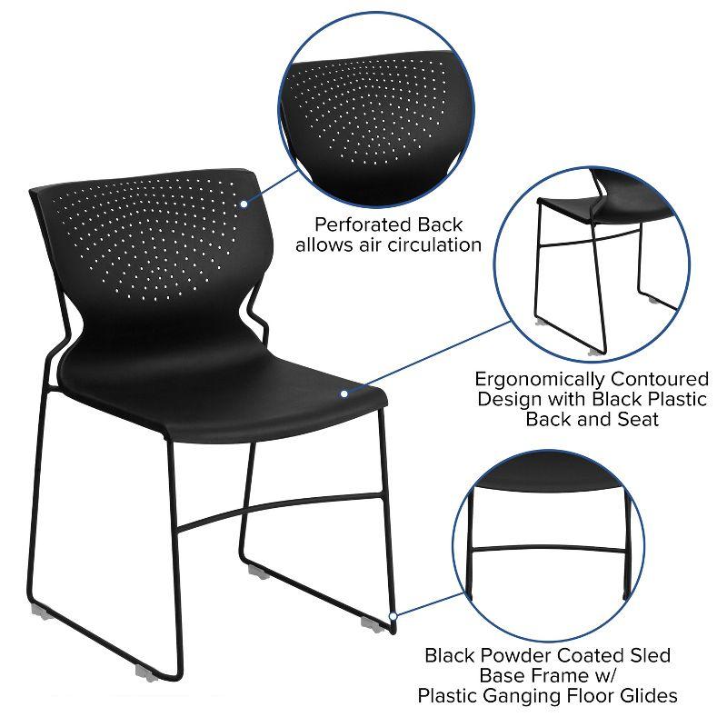 Flash Furniture Everleigh 661 lb. Capacity Full Back Stack Chair with Powder Coated Frame