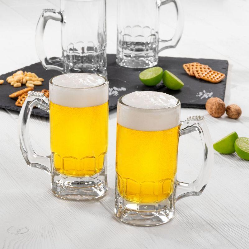 Libbey Classic Glass Beer Mug, 12.68-ounce, Set of 4