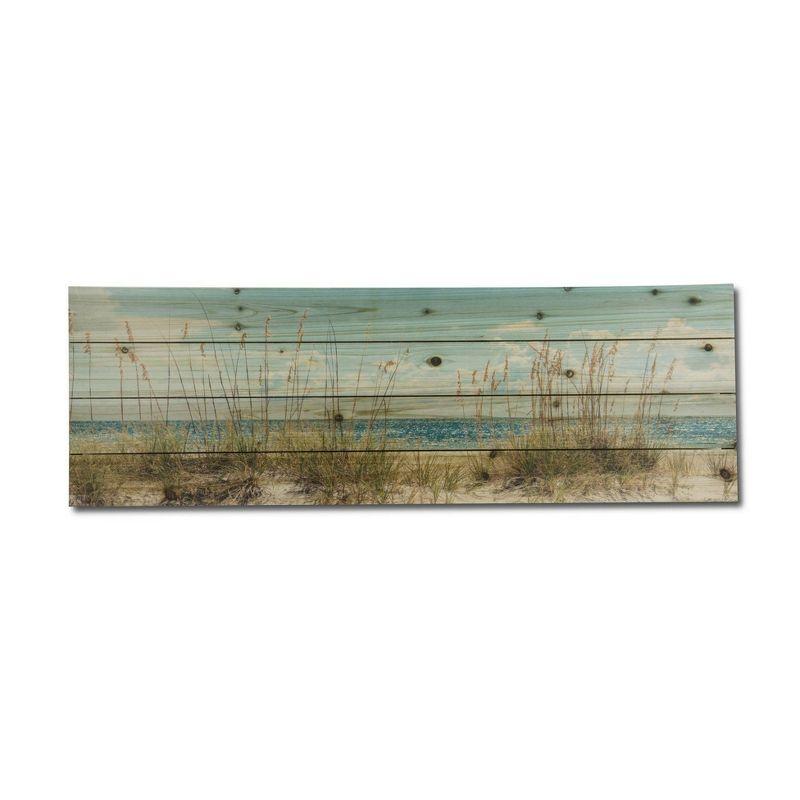 "Beach Sand Dunes Long" Photograph Print on Planked Wood Wall Art