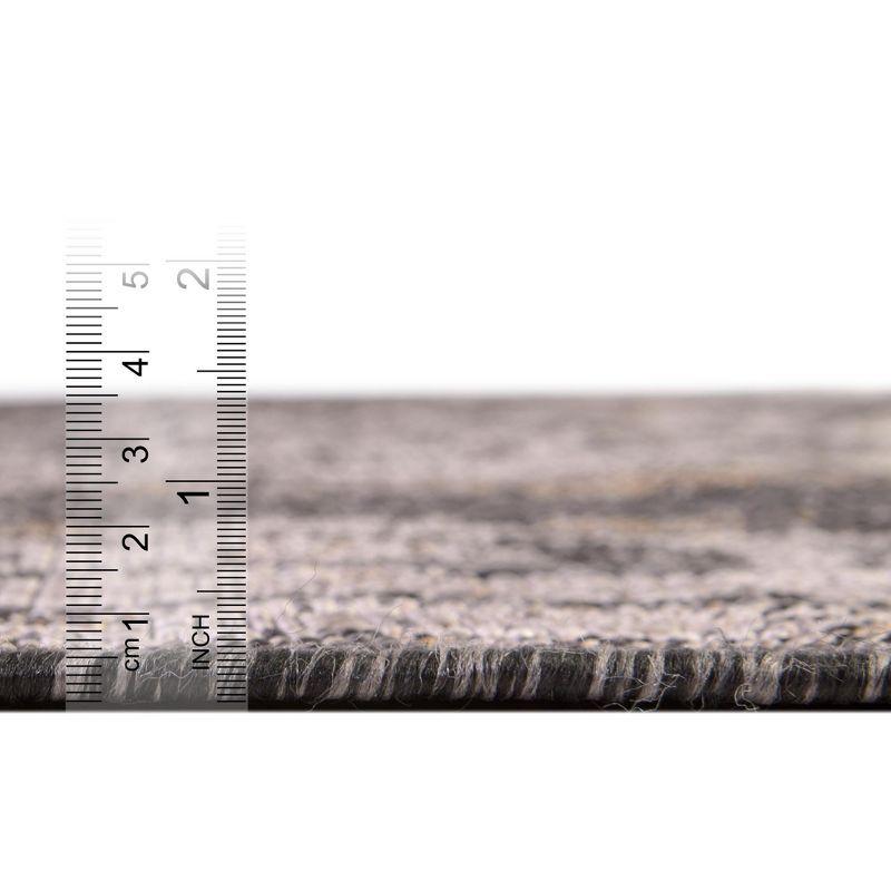 Unique Loom 9' 0 x 12' 0 Rectangle Indoor/Outdoor Traditional Charcoal Area Rug