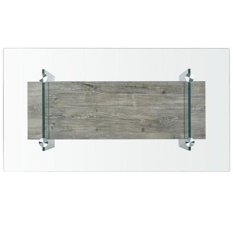 Kayley Coffee Table - Glass/Grey Oak - Safavieh