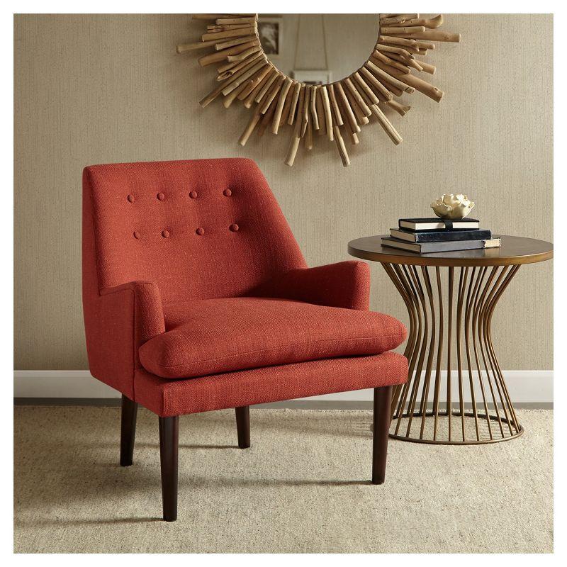 Spice Mid-Century Upholstered Accent Chair with Wood Legs