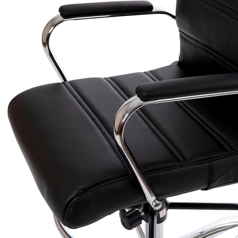 Flash Furniture Mid-Back LeatherSoft Drafting Chair with Adjustable Foot Ring and Chrome Base