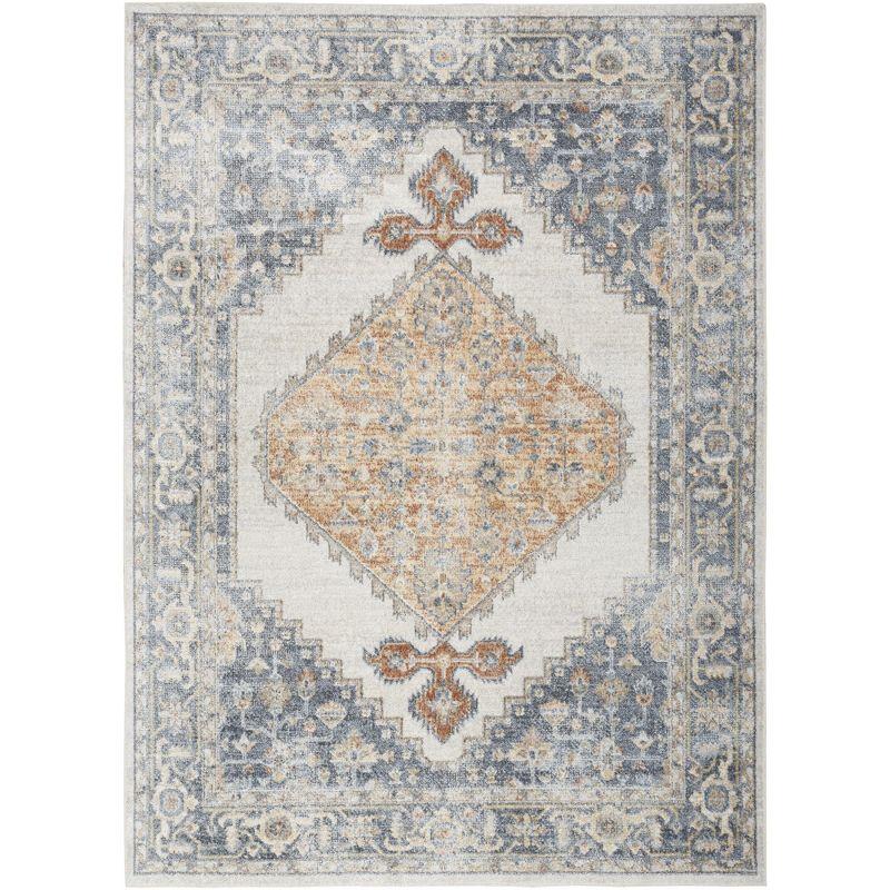 Nourison Astra Machine Washable Vintage Persian Indoor Rug Grey/Gold 9' x 12'