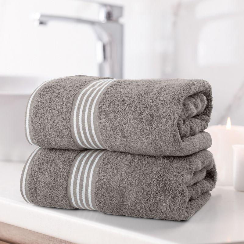 Lavish Home 35x70 Luxury Cotton Bath Towels, Gray