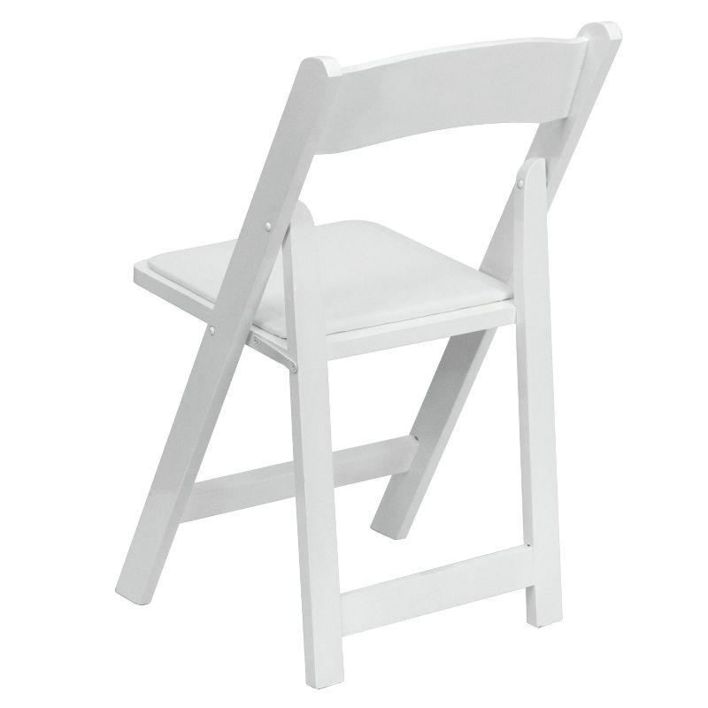 Elegant White Beechwood Folding Chair with Detachable Cushion