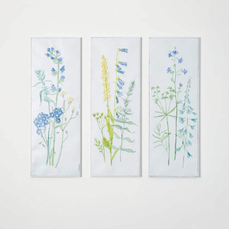 Herb Patterned Embossed Metal Triptych Wall Art Set