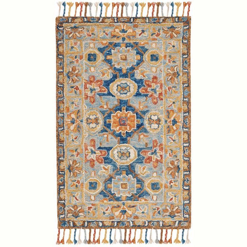 Aspen APN110 Hand Tufted Accent Rug - Grey/Navy - 3'x5' - Safavieh.