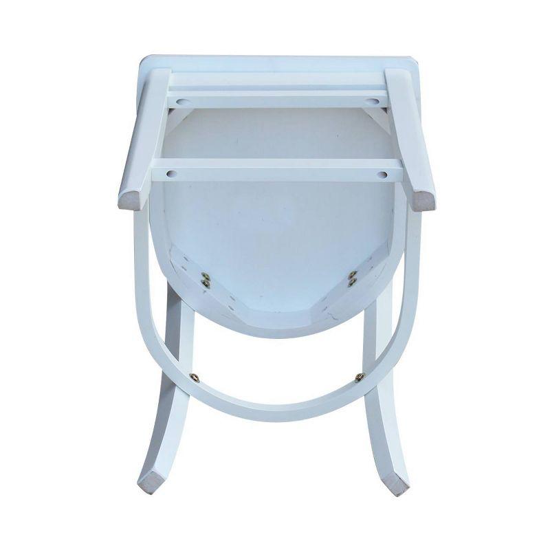 24" Emily Counter Height Barstool White - International Concepts: Hardwood Frame, Ladder-Back Design, Kitchen-Compatible