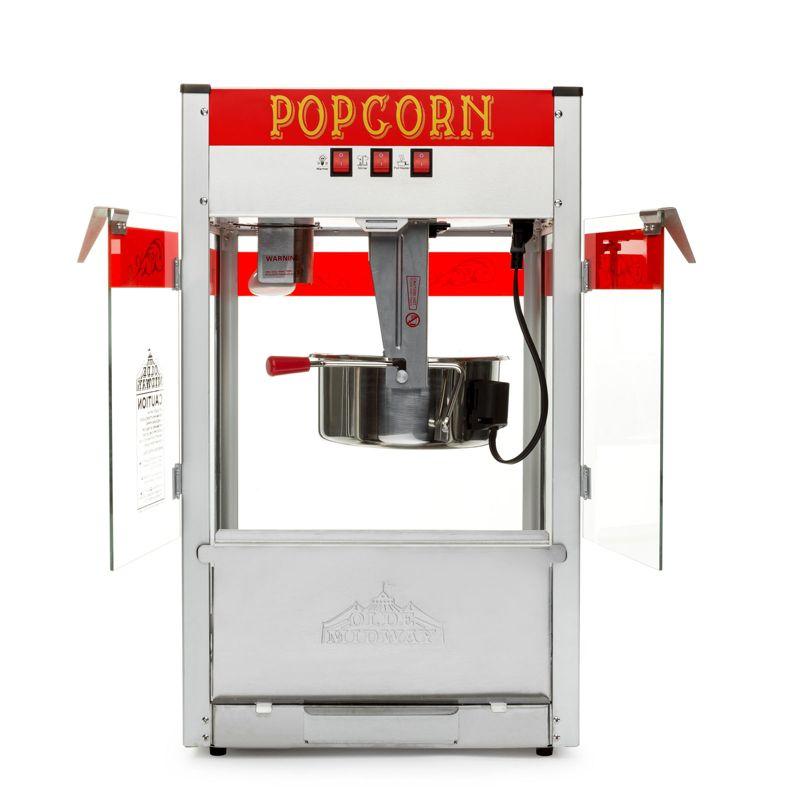 Olde Midway Commercial Popcorn Machine, Bar Style Popper with 12 Ounce Kettle, Black