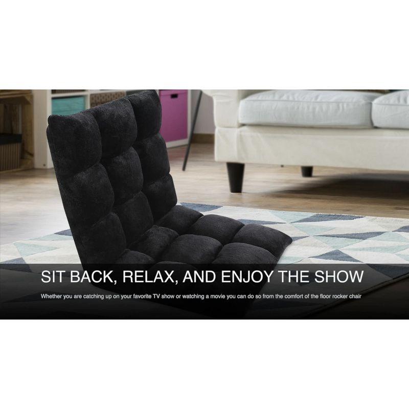 Beige Microfiber Armless Adjustable Recliner Gaming Chair