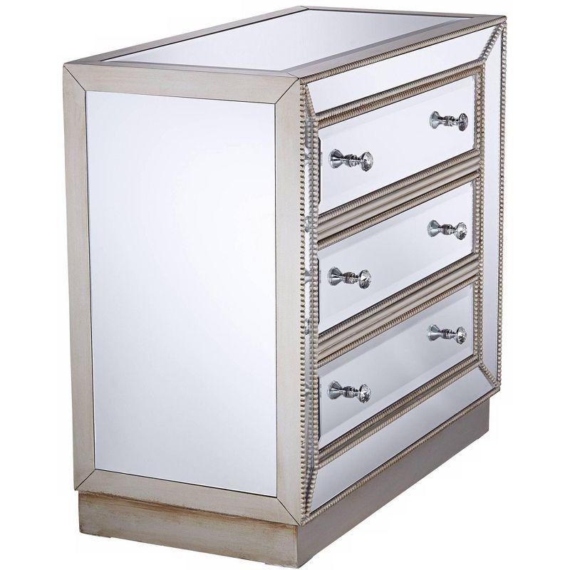 Coast to Coast Trevi 32" Wide 3-Drawer Silver Mirrored Accent Chest
